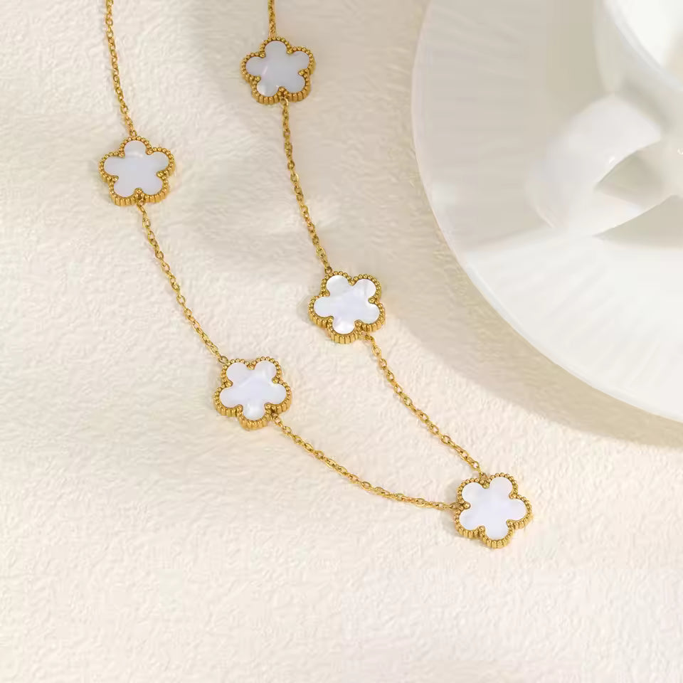 Mother-of-Pearl Clover Necklace