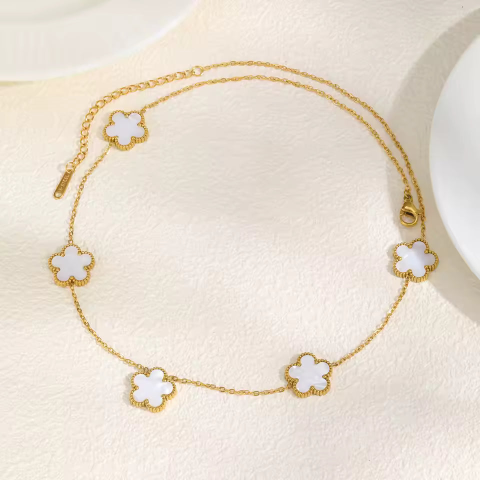 Mother-of-Pearl Clover Necklace