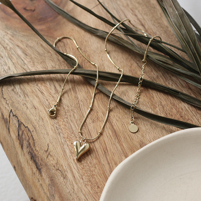 Golden Droplet Heart Chain