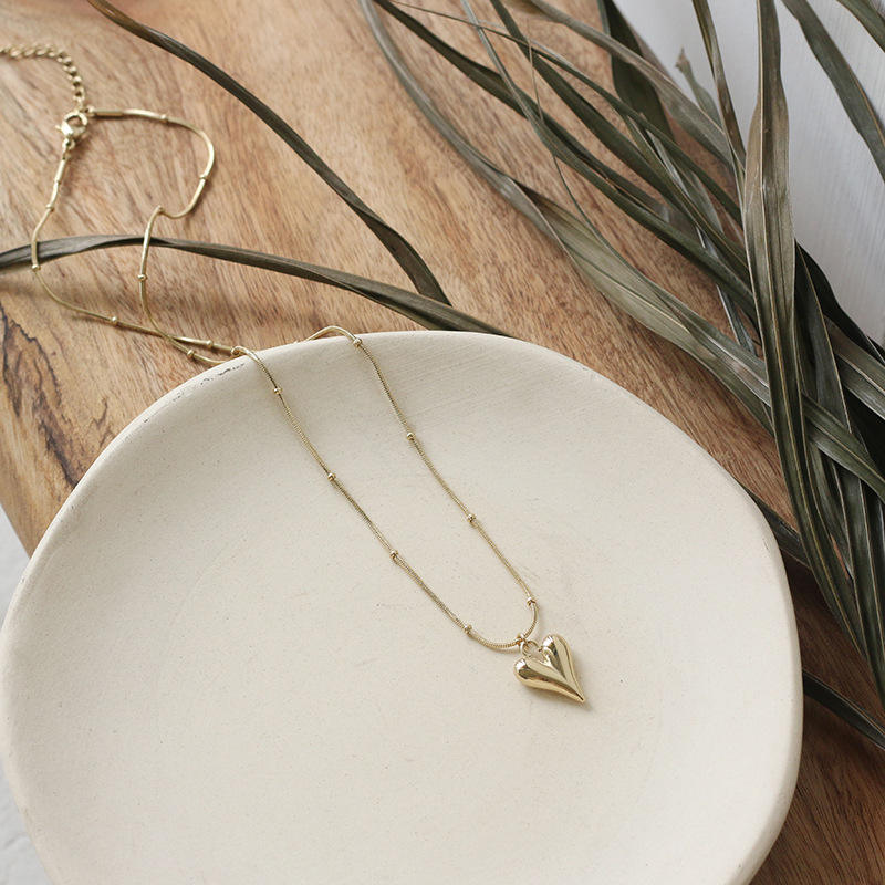 Golden Droplet Heart Chain