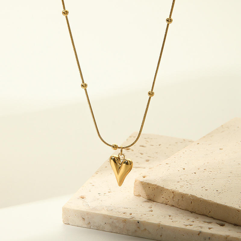 Golden Droplet Heart Chain