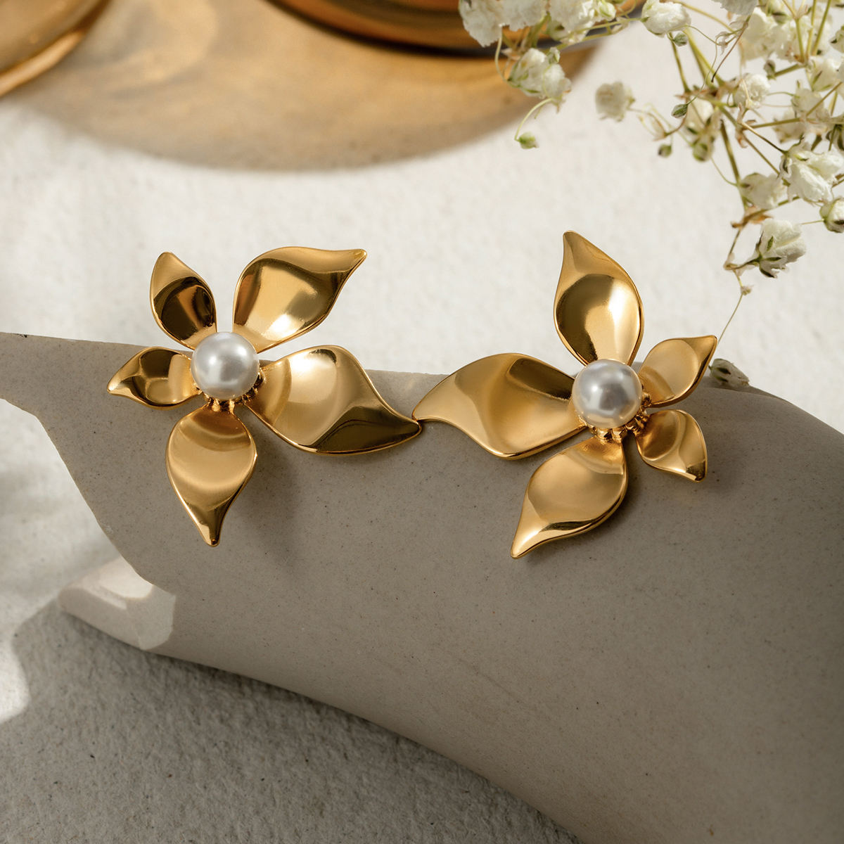 Petal & Pearl Statement Earrings
