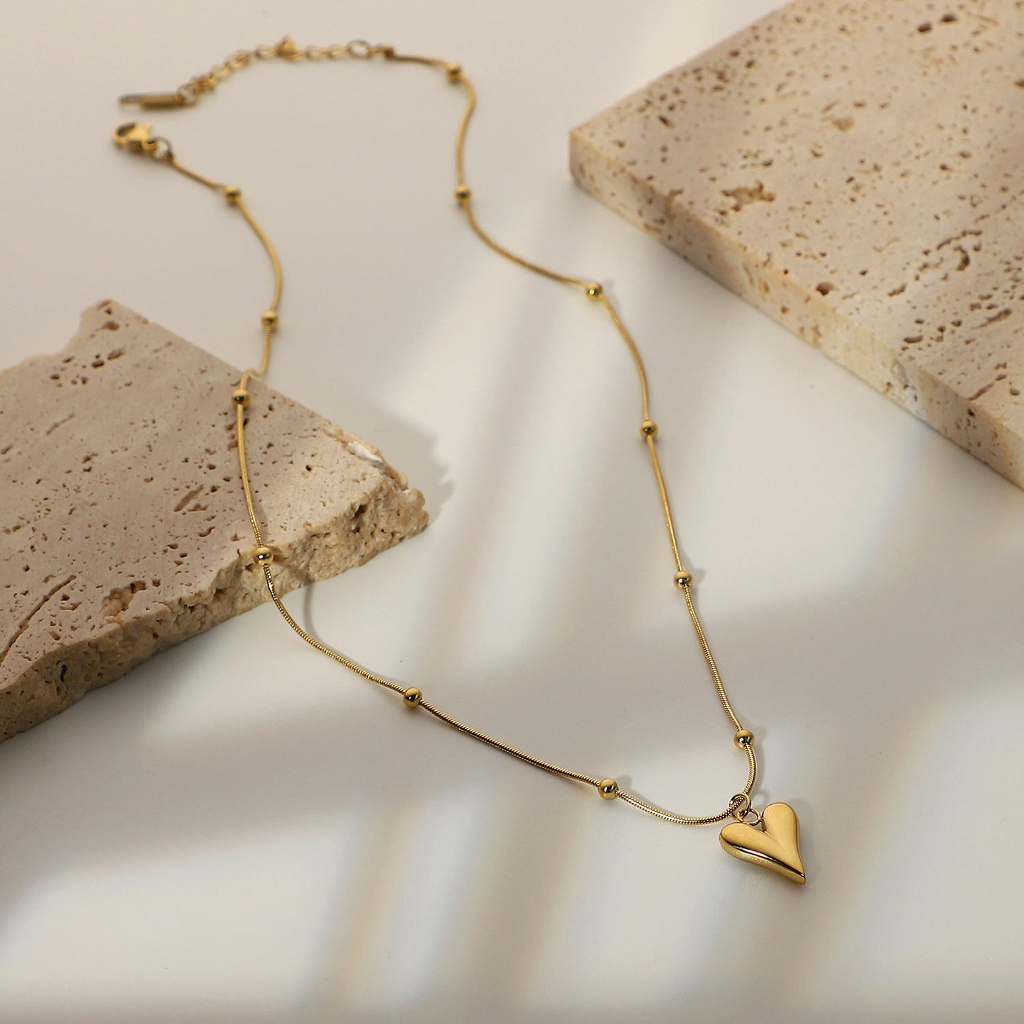 Golden Droplet Heart Chain