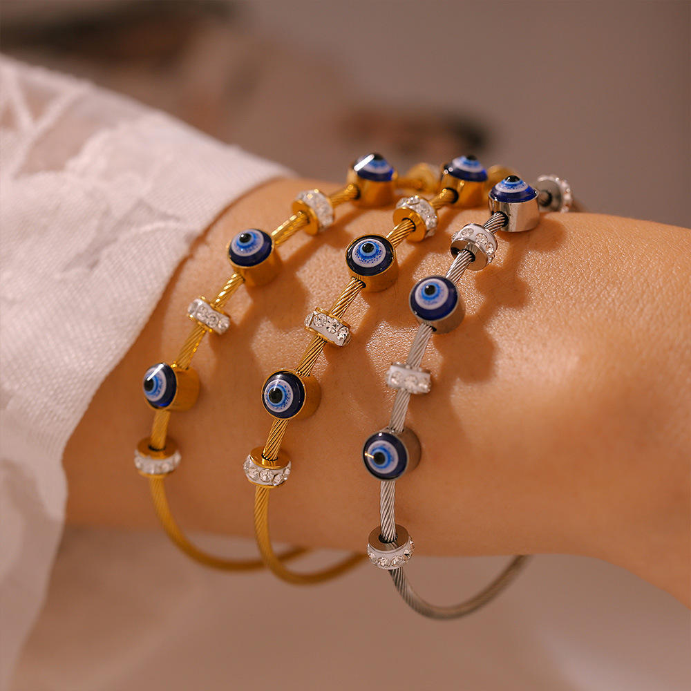 Evil Eye Charm Bangle