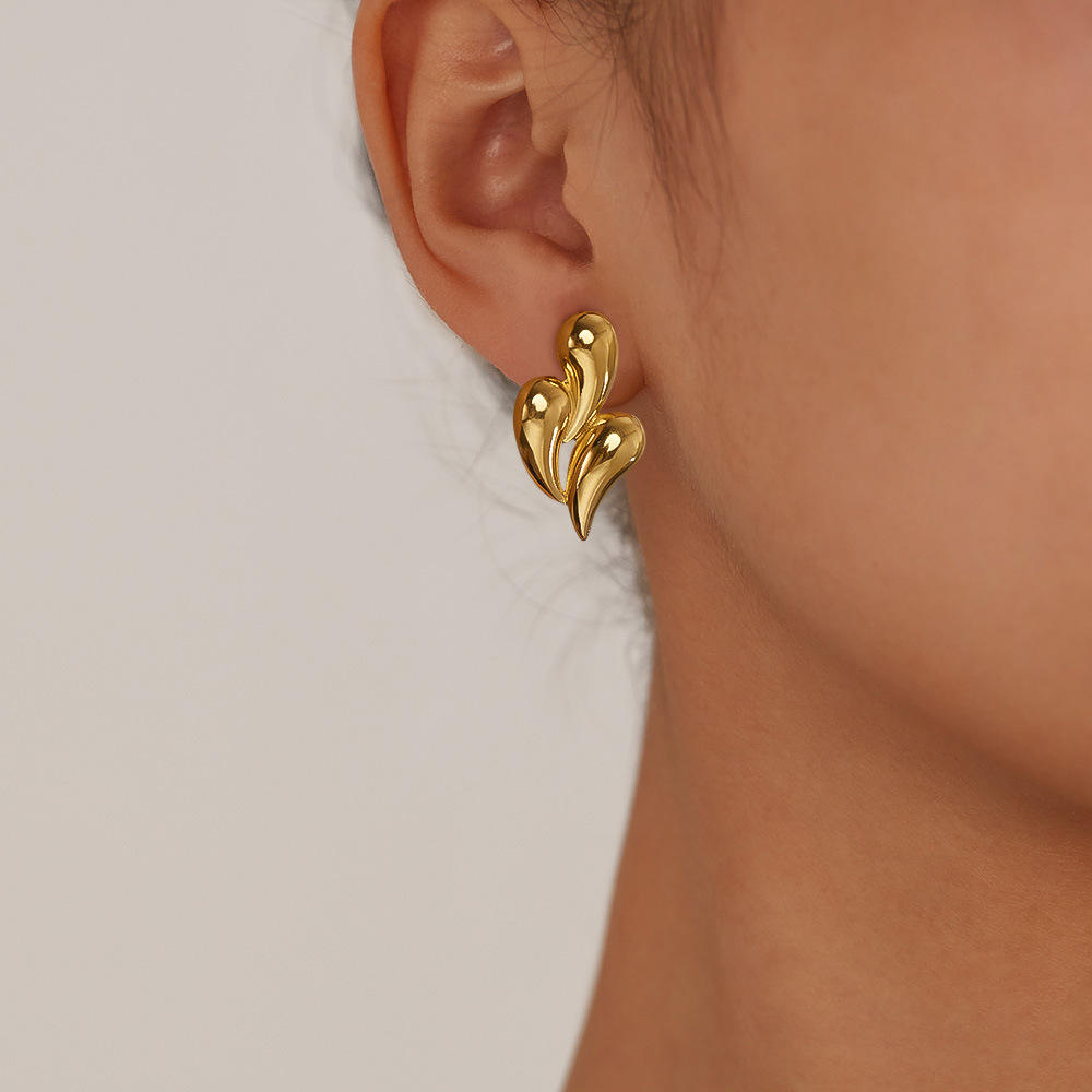 Sculpted Triple Drop Earrings
