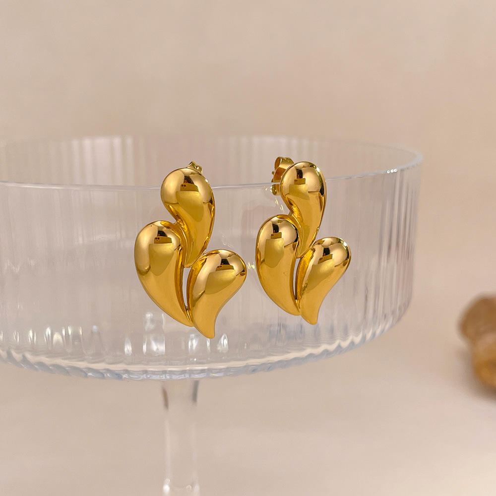 Sculpted Triple Drop Earrings