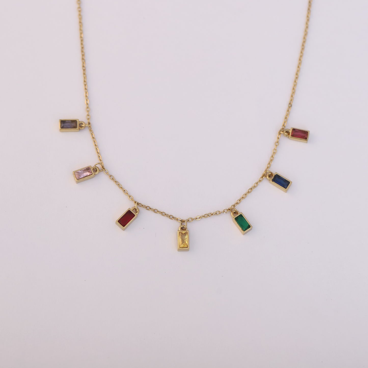 Rainbow Baguette Chain