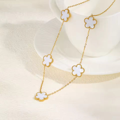 Mother-of-Pearl Clover Necklace