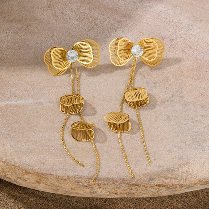 The Golden Bow Petals Earrings
