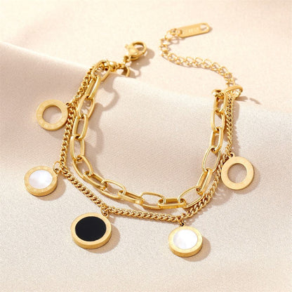 Golden Disc Layer Bracelet