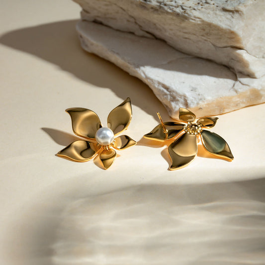 Petal & Pearl Statement Earrings