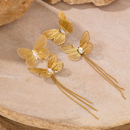 Whisper Wing Drop Earrings