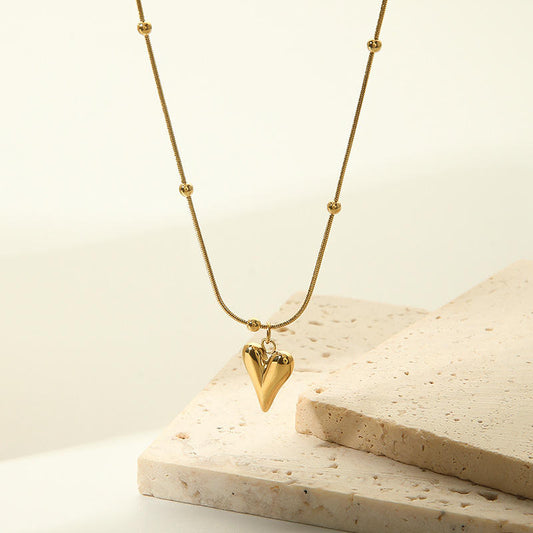 Golden Droplet Heart Chain