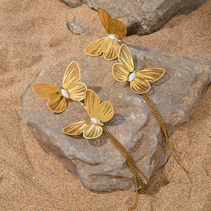 Whisper Wing Drop Earrings