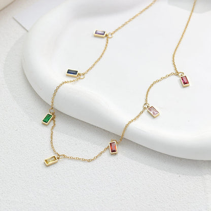 Rainbow Baguette Chain