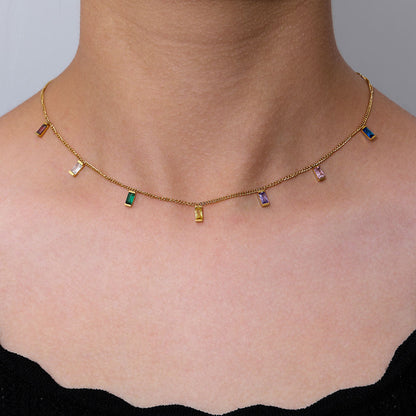 Rainbow Baguette Chain