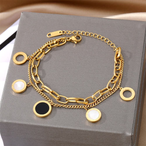 Golden Disc Layer Bracelet