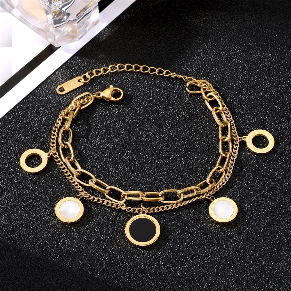 Golden Disc Layer Bracelet