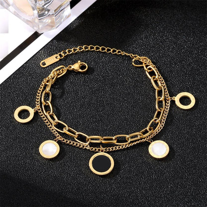 Golden Disc Layer Bracelet