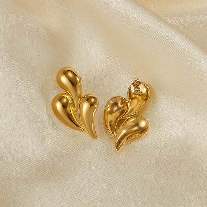 Sculpted Triple Drop Earrings