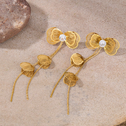 The Golden Bow Petals Earrings