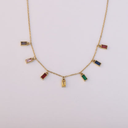 Rainbow Baguette Chain