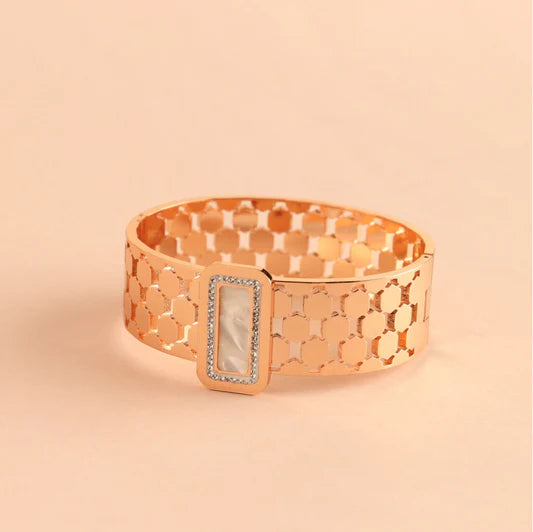 Mother-of-Pearl Honeycomb Cuff