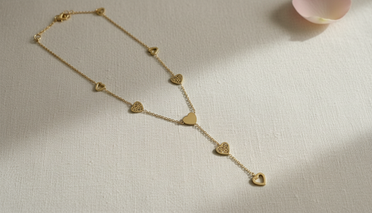 Golden Cascade Heart necklace