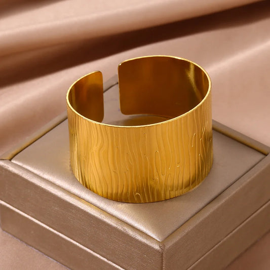 Bark-Textured Statement Cuff